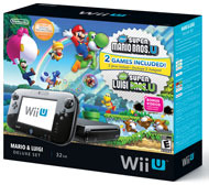 Nintendo Wii U Black Premium Pack (32GB) + New Super Mario Bros.U + New Super Luigi U